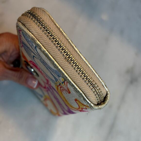 Coach Wallet Poppy Dream Multi-Color Scribble Logo Clutch Wallet - Picture 10 of 16